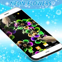 Neon Flowers Live Wallpaper Screen Shot 1