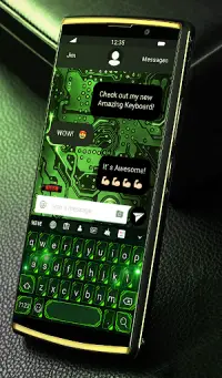 Green Light Animated Keyboard + Live Wallpaper Screen Shot 1