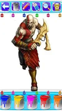 coloring the god of Warrior hero kratos Screen Shot 2