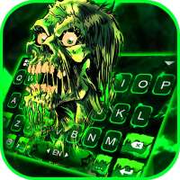 Green Zombie Skull कीबोर्ड थीम