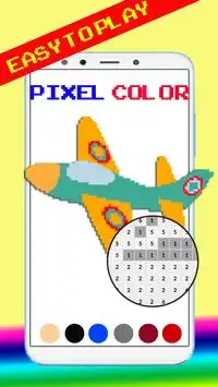 Airplane Coloring by number Pixel Art Screen Shot 3