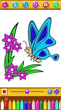 coloring butterfly animals in the garden Screen Shot 6