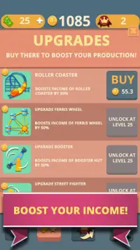 Theme Park Clicker: Idle Craft. Roller Coaster Inc Screen Shot 1