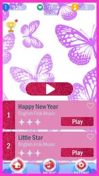Piano Tiles : Pink Butterfly Piano Tiles Screen Shot 0