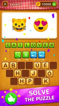 2 Emoji 1 Word - Guess Emoji Word Games Puzzle Screen Shot 0
