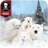 Wild Polar bear hunting family survival