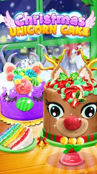 Christmas Unicorn Cake - Sweet Desserts Food Screen Shot 0