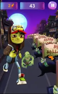 Zombie Subway Halloween Runners Screen Shot 0