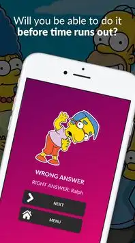 The Simpsons Quiz Screen Shot 4