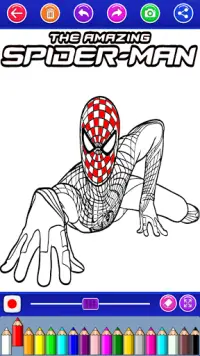 Spider Boy coloring Super Heroes of woman's Screen Shot 4