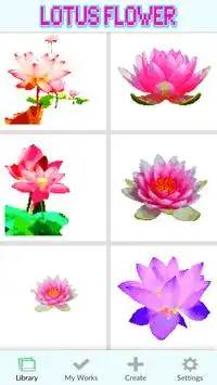 Lotus Flower Pixel Art Coloring By Number Screen Shot 4