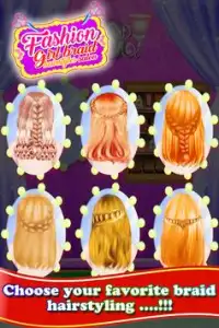Fashion girl braid hairstyles salon-hairdo games Screen Shot 5