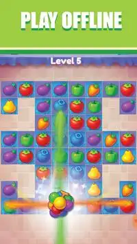 Meyve ezmek - yeni ücretsiz maç 3 bulmaca oyunu Screen Shot 2
