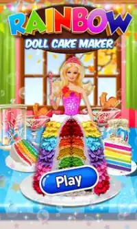 Criador de bolo de boneca arco-íris Screen Shot 0