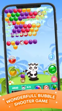 Raccoon Bubble Shooter Game 2021: Pop Bubble Games Screen Shot 3