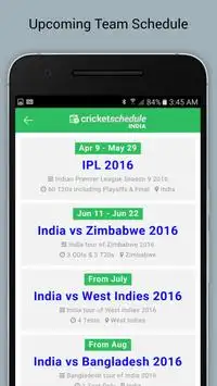 Cricket Schedule 2017 Screen Shot 3