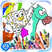 Coloring Sponge Happy Cheerful