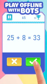 수학 게임 – 2 플레이어 수학 학습 게임 Screen Shot 2