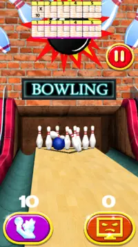 3D Bowling - Eine Kugel, 2 Würfe, 10 Pins Screen Shot 3