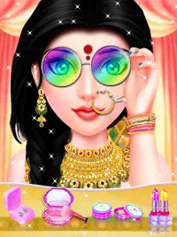 Индийский свадебный макияж салон игры для девочек Screen Shot 1