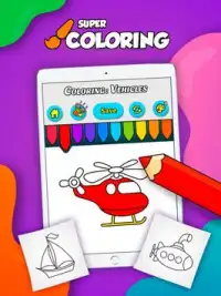 Coloring   ABC game Vehicles for Toddlers Screen Shot 6