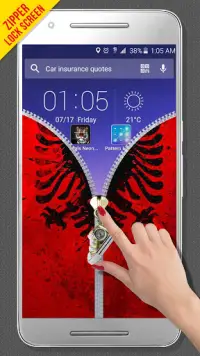 Albania Flag Zipper LockScreen Screen Shot 3