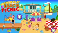 Pretende jugar la vida en la playa: juegos picnic Screen Shot 5