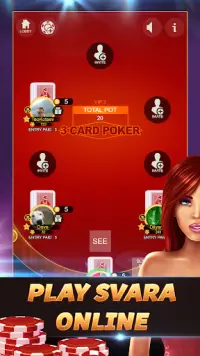 Svara - 3 Card Poker Card Game Screen Shot 0