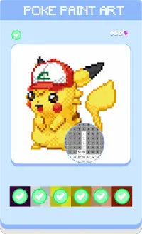Poke Paint Pixel Art Color By Number Screen Shot 2