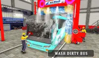 จำลองการล้างรถบัสเมือง: เกมล้างรถสถานีบริการน้ำมัน Screen Shot 7