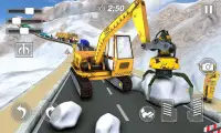 Snow Excavator Gigantic Crane 3D: Snow Plow Game Screen Shot 1