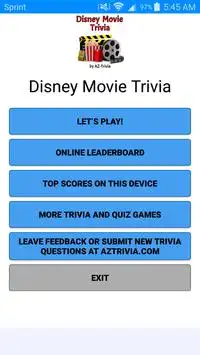 Movie Trivia: Disney Movies Screen Shot 0