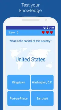 Capitals of the countries Quiz Screen Shot 0