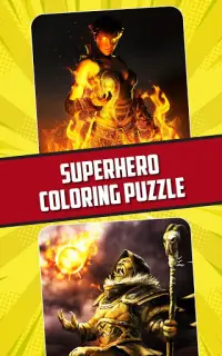 Superhero Puzzle Color By Numbers Screen Shot 5