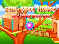 Girl Tree House - Playing With Pet Screen Shot 2
