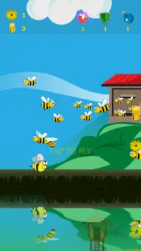 Bee vs Spiders: Tap Tap to Fly & Jump | Flappy Bee Screen Shot 1