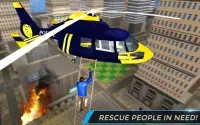 City Police Helicopter Games: missões de resgate Screen Shot 13