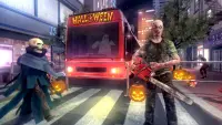 Ônibus da cidade do monstro halloween: corrida Screen Shot 0