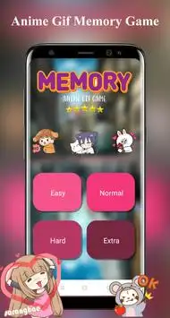 Memory Game: Brain Training with Anime Gif Sticker Screen Shot 0