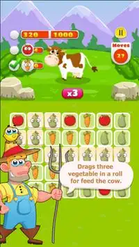 Match 3 Farm Animal Fun For Kids Screen Shot 2