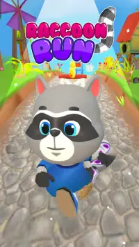 Trò Chơi Chạy: Raccoon Fun Run Screen Shot 2