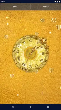 Gold Glitter Clock Wallpaper Screen Shot 5