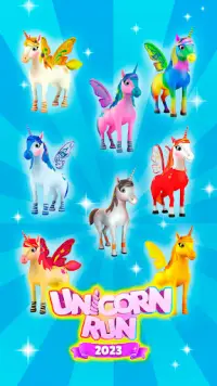 Rainbow Unicorn Game Lari Lari Screen Shot 1