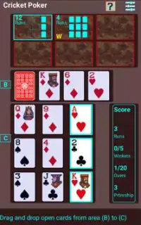 Cricket Poker Card Puzzle Screen Shot 1