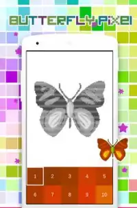 Pixel Art Coloring Butterfly, per numero Screen Shot 2
