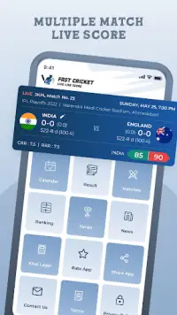 Fast Cricket Live Line Score Screen Shot 1