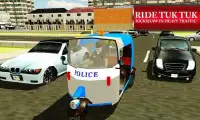 Policía tuk tuk rickshaw sim Screen Shot 1
