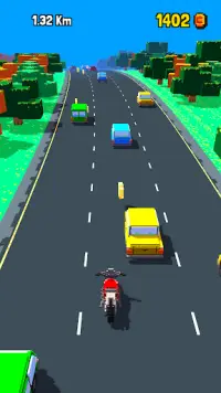 Rainbirth Motor race Traffic Bikes Blocky Rider Screen Shot 0