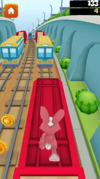 Subway Bunny Run Screen Shot 2