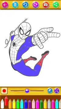Coloring Super Hero Spider Screen Shot 2